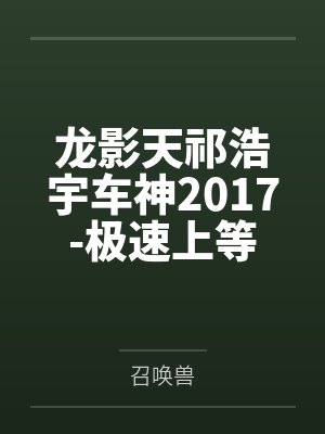 龙影天祁浩宇车神2017-极速上等